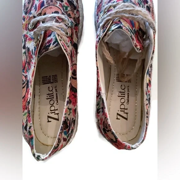 Espadrilles With Frida Kahlo Floral Print 7.5 Made in Mexico Like New - Picture 8 of 10